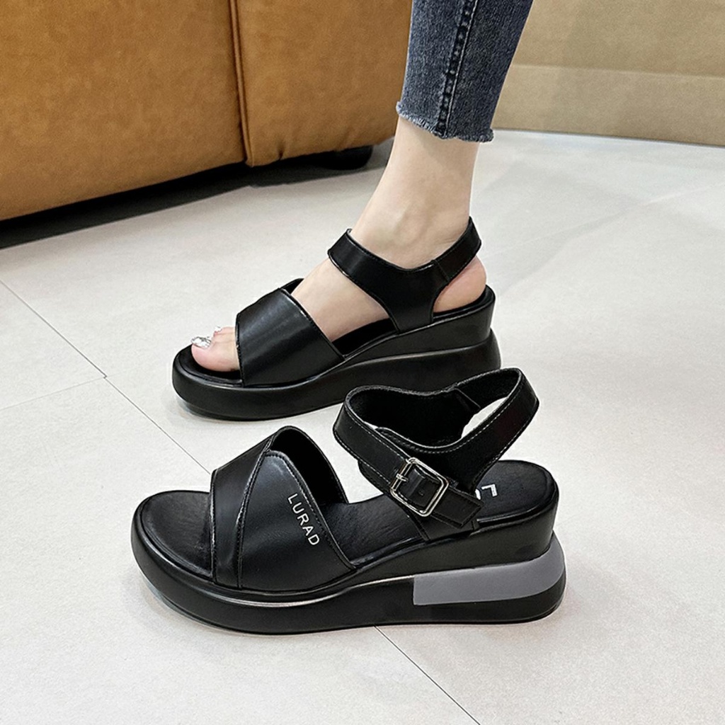 Sendal Wedges Wanita Slip On Terbaru 2023 Sandal Tinggi Wanita Korean Style Kekinian Fashionable