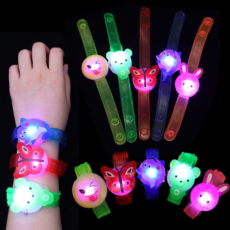 Gelang Bercahaya LED Kartun Lucu/Gelang Flash Lari Malam Keselamatan Luar Ruangan/Gelang Anak-Anak Kreatif Masa Kini/Gelang Neon Dukungan Konser