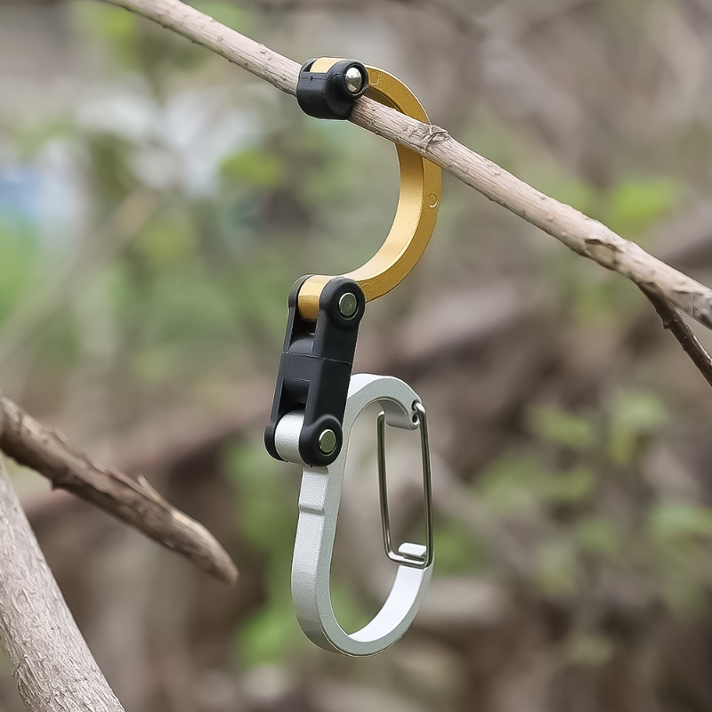 Pendaki Luar Ruangan Carabiner Bahan Aluminium Alloy/ Kait Hiking Gunung Bentuk D/ Sambungan Tali Tenda Tahan Lama Memperbaiki Gesper