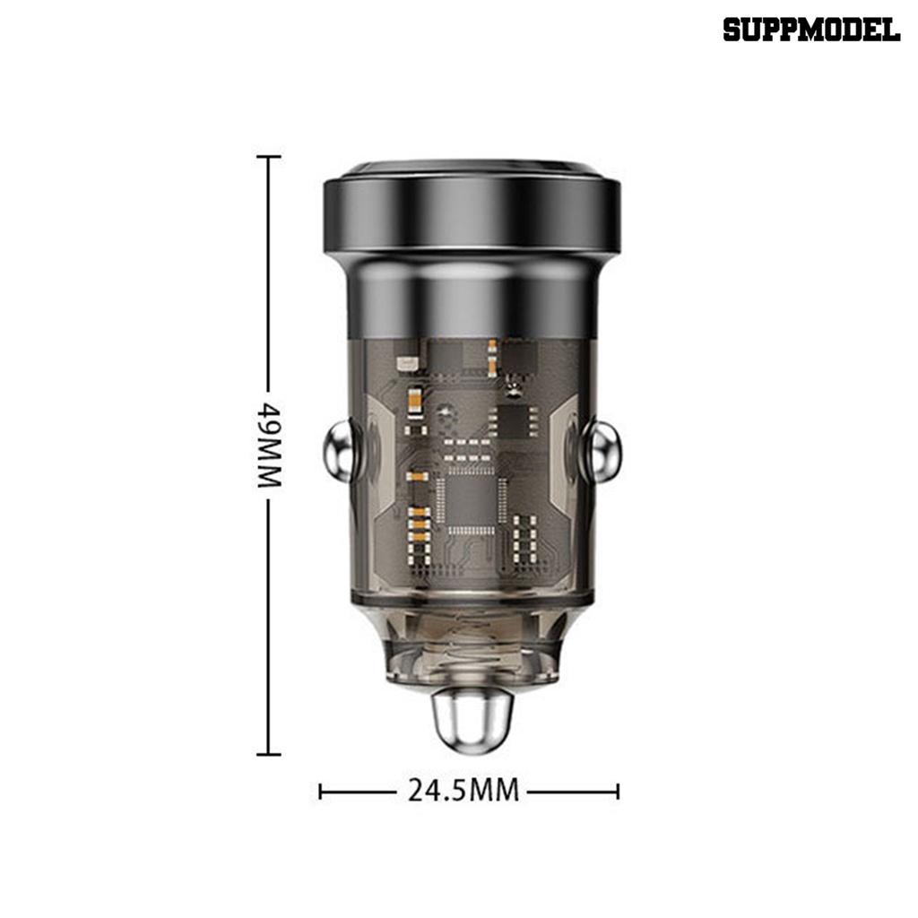 [SM] Charger Mobil Output Stabil Kreatif 12 /24V Universal Mini Bebas Bau Hemat Ruang Bahan PC QC3.0 Double USB Charger Tablet Supply