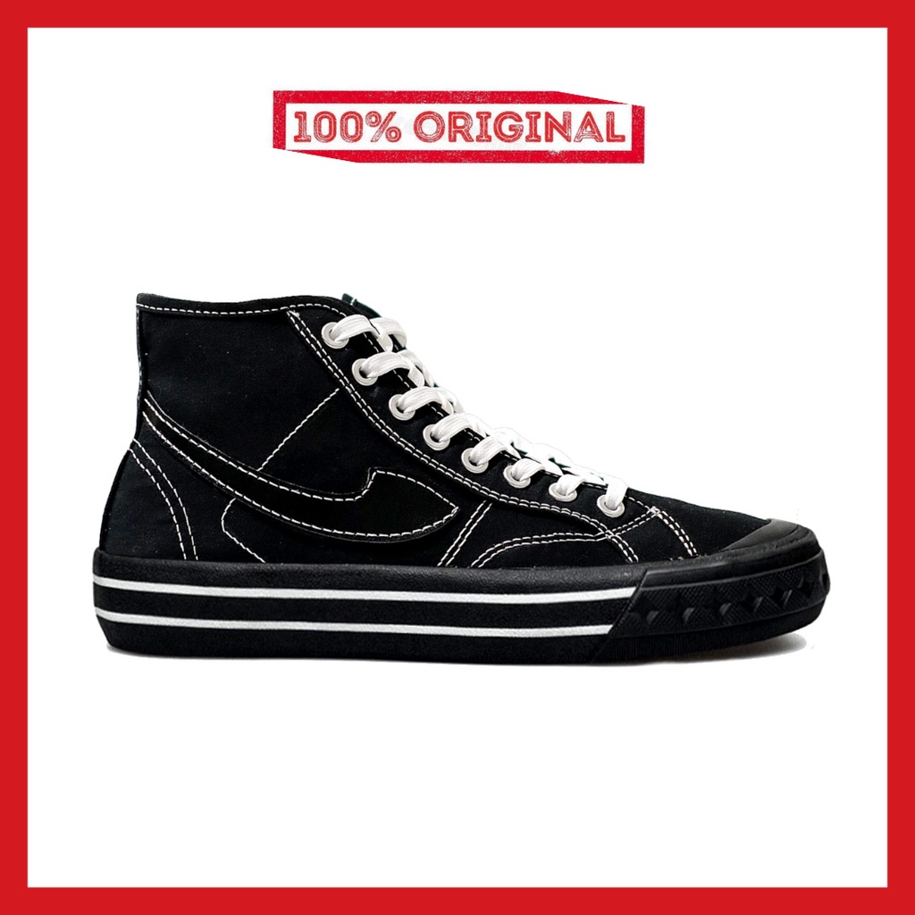 ORIGINAL - Sepatu Brand Lokal Kasual Pria Wanita No Brand Black Oreo Hi Not Sneakers Compass Retrograde Black Oreo