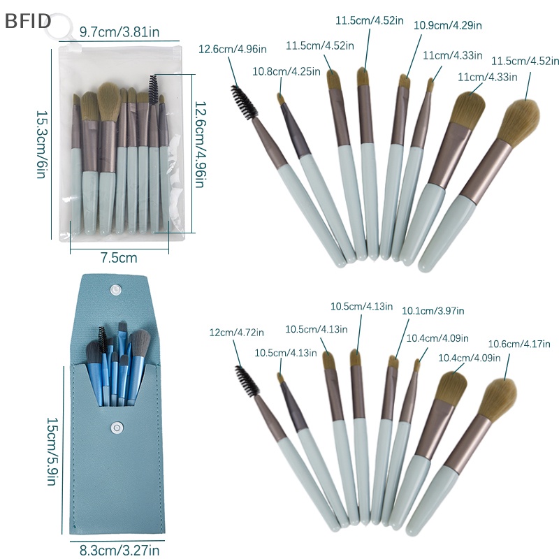 [BFID] 8pcs Set Sikat Make up Mata Eyeshadow Alis Blending Brush Dengan Tas Kuas [ID]