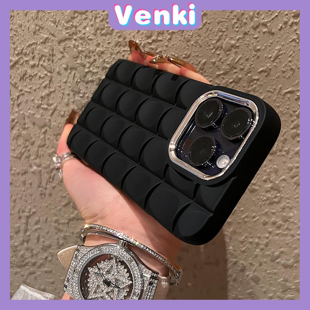 VENKI - Untuk iPhone 11 iPhone Case Kotak-kotak Kental Polos Case TPU Soft Shockproof Airbag Case Multicolor Sederhana Kompatibel dengan iPhone 14 13 Pro max 12 Pro Max XR 7Plus 8Plus