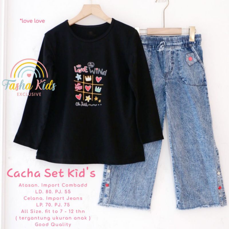 CACHA SET KIDS (7-12th) ORI FASHA KIDS | Setelan Anak Perempuan