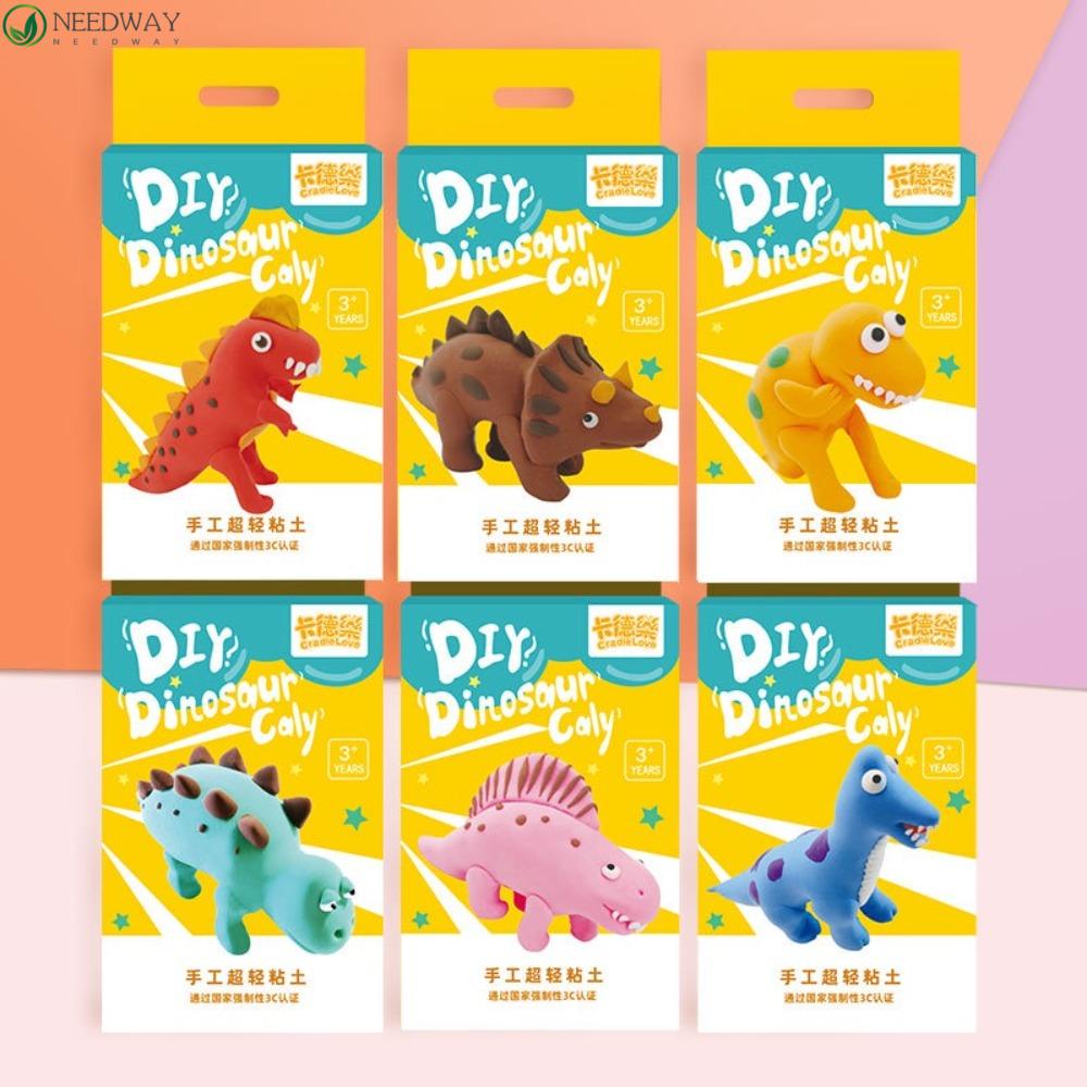 Needway Mainan Tanah Liat Dinosaurus Pendidikan Kreatif Polymer Light Clay Udara Kering Plastisin Super Ringan Diy Karet Lumpur Ultra-Cahaya