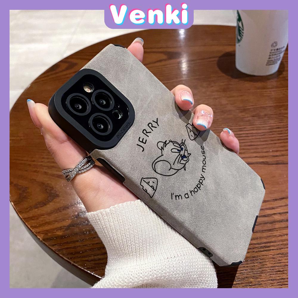 VENKI - Untuk iPhone 11 Case Leather Pupil Suede Case Soft Shockproof Phone Case Perlindungan Kamera Kartun Lucu Kompatibel dengan iPhone 14 13 Pro max 12 Pro max xr xs 7Plus 8Plus