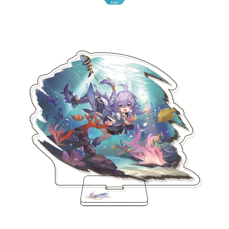 Honkai Star Rai Anime Kartun Karakter Game Bailu Kafka Bronya Zaychik Gepard Jing Yuan Card Game Stand-Up Plaque Ornament Dekorasi Kamar Hadiah [ZK]