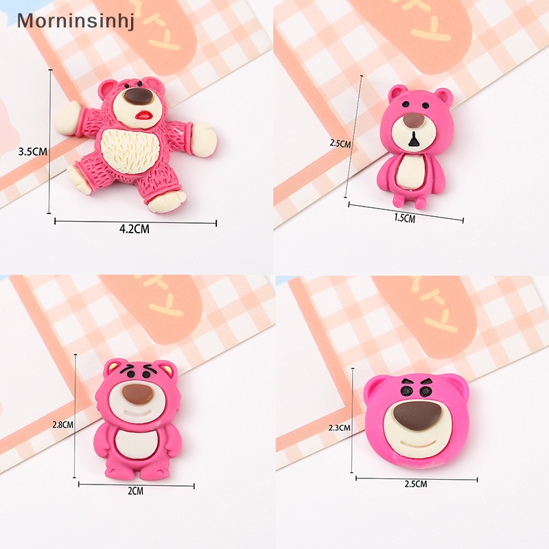 Mornin 1 Pc Mini Kawaii Kartun Strawberry Bear Datar Kembali Resin Hewan Scrapbook DIY Perhiasan Craft Dekorasi Aksesoris id