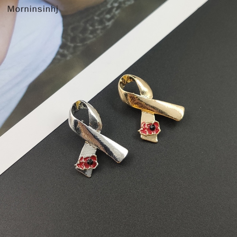 Mornin Pin Bros Pita Bunga Poppy Merah Bahan Alloy Untuk Wanita Syal Gesper Perhiasan Hadiah Accessries id