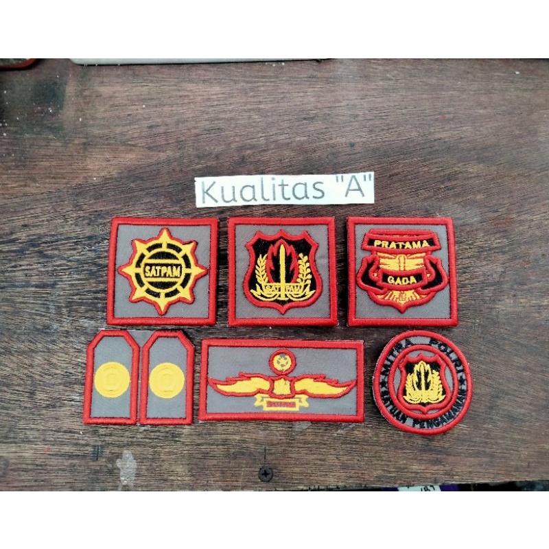 Bordir atribut satpam security pdl bordir timbul 3D coklat  terbarubisa pesan satuan