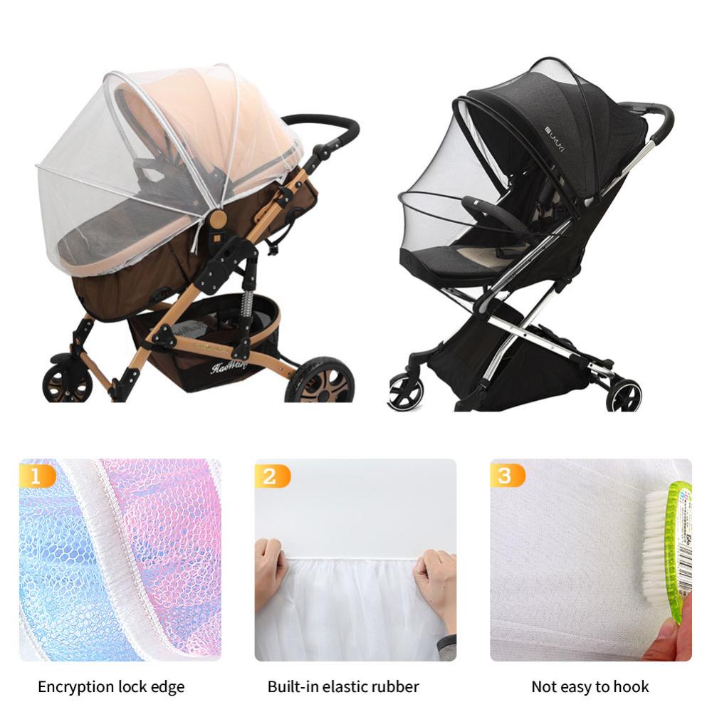 C5goon Resleting Type Kelambu Tempat Tidur Bayi Kelambu Dorong Anti Bobol Jaring Perlindungan Bayi Mesh Stroller Trolley Aksesoris U6V3