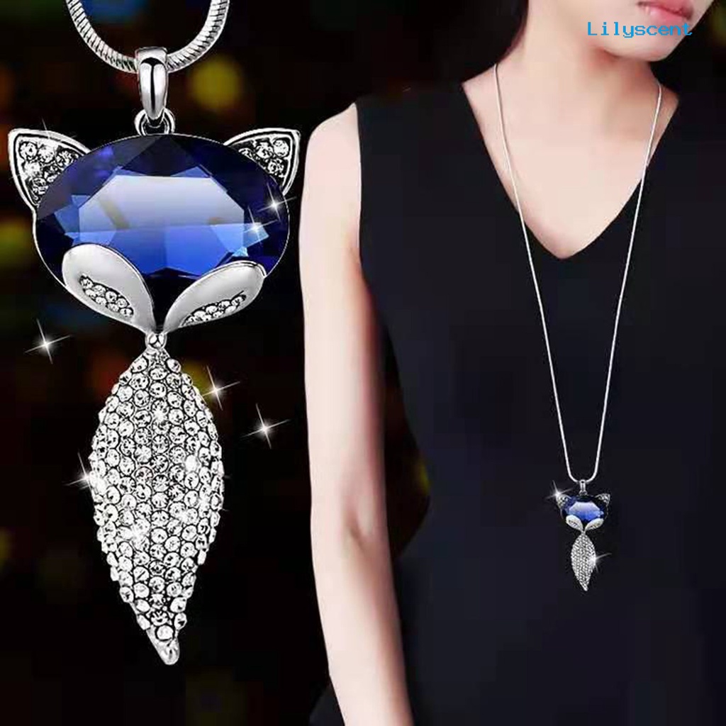 [LS]Wanita Kalung Bersinar Berlian Imitasi Bertatahkan Tulip/Rose Bunga Swan/Bow Rumbai Charms Dress-Up Beberapa Gaya Sweater Panjang Rantai Gaun Pesta Kalung Perhiasan Hadiah