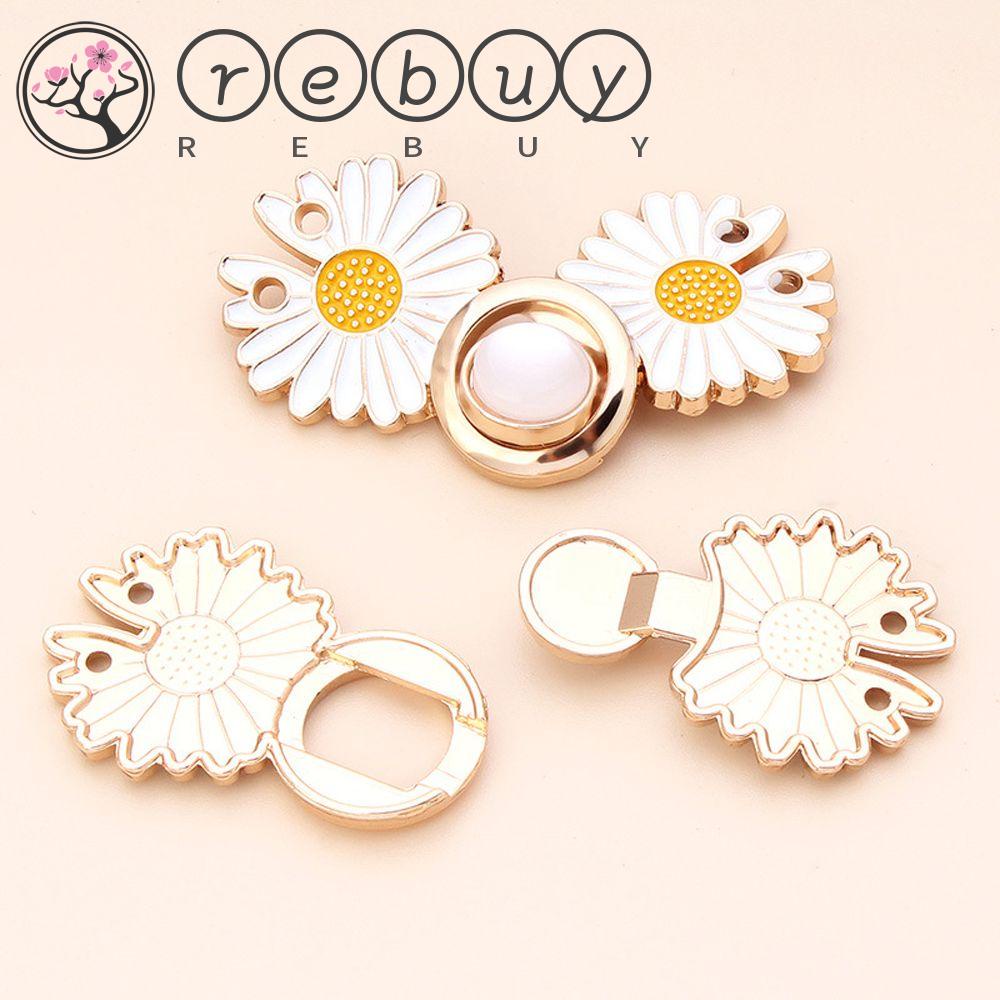 REBUY Rebuy Wanita Bros Mewah Elegan Vintage Geometri Bunga Fashion Perhiasan Kelinci Logam Diasy Pengencang Pinggang Pin