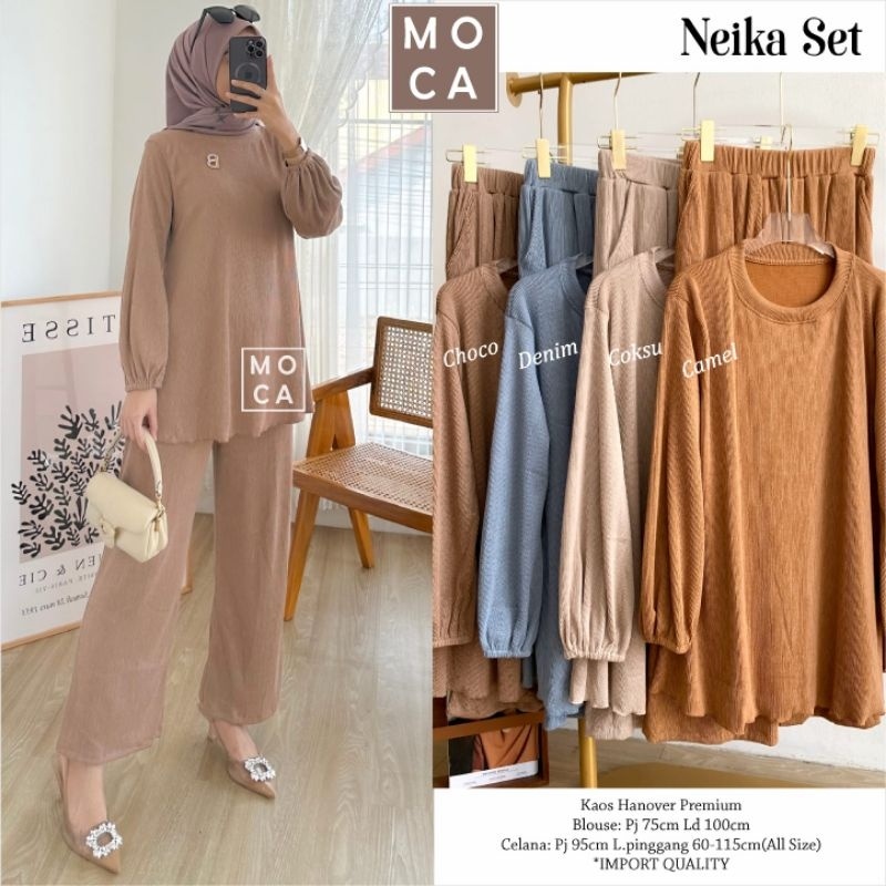 NEIKA SET Celana ORI MOCA | Ld100 Kaos Hanover Premium