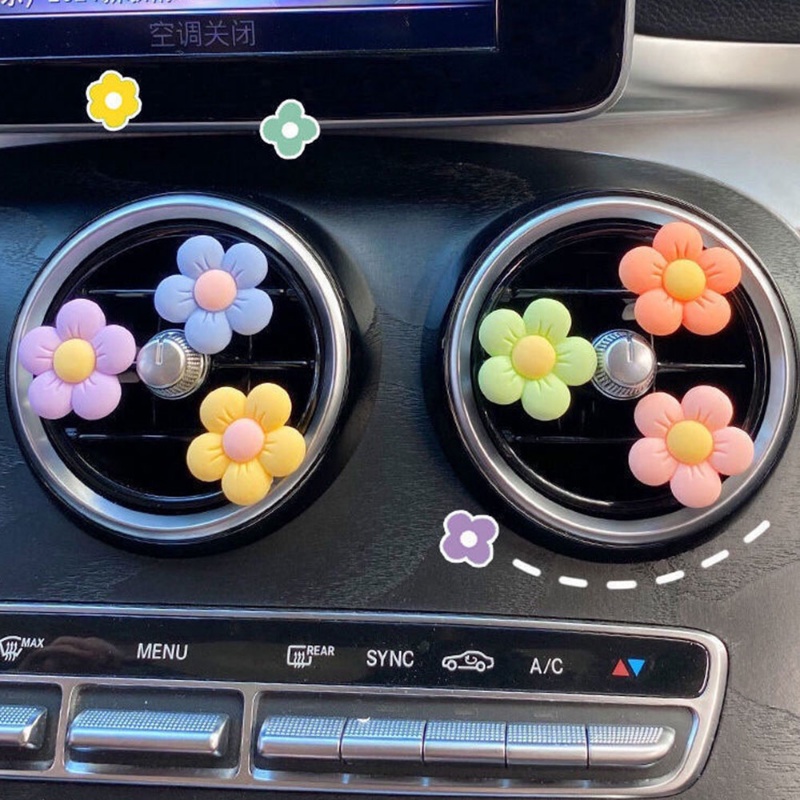 [warna Random] bunga lucu aromaterapi mobil ac Outlet parfum klip / Auto Air Freshener Colorful Flora Decor mobil / aksesoris Interior / tidak termasuk aromaterapi