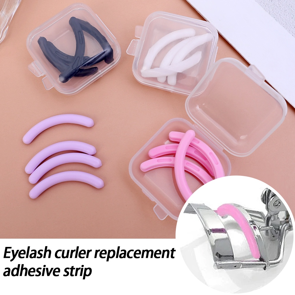 4strip /Box Elastis Replacement Pad/Penjepit Bulu Mata Ganti Strip Plastik/Women Eyelash Curling Rubber Mat/Aksesoris Penjepit Bulu Mata/Alat Makeup