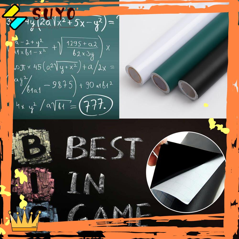 SUYO Whiteboard Sticker Waterproof Dekorasi Dinding Papan Presentasi Graffiti Tulisan Putih/Hijau/ Hitam