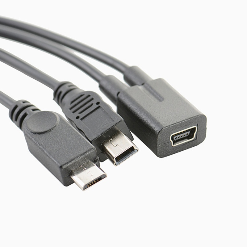 Cre Kabel Extender mini USB Splitter mini 5p Female to mini 5p Male +Micro Male Cord Splitter Extension Kabel Cas 30c