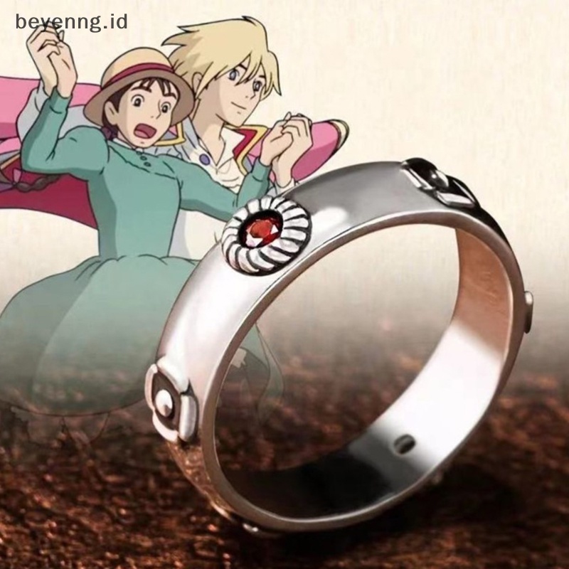 Beyen Anime Howl's Moving Castle Cosplay Cincin Unisex Logam Rings Perhiasan Prop Hadiah ID