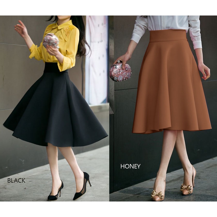 Flare midi skirt (A190)