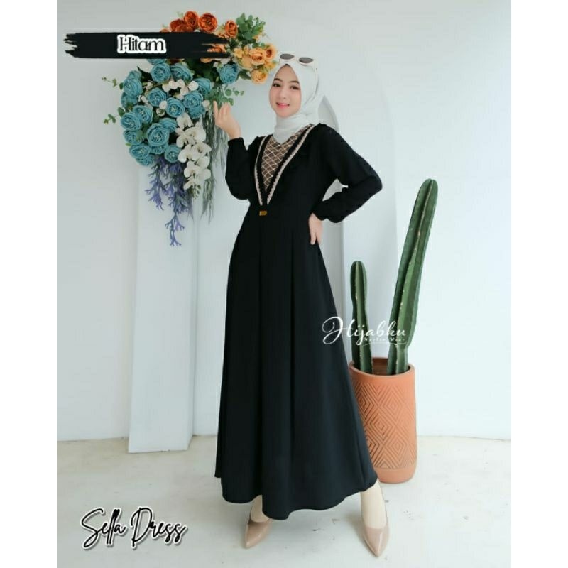 MERONA-GAMIS RISYA DRESS CRINCLE/Gamis lebaran/Gamis kondangan/cod