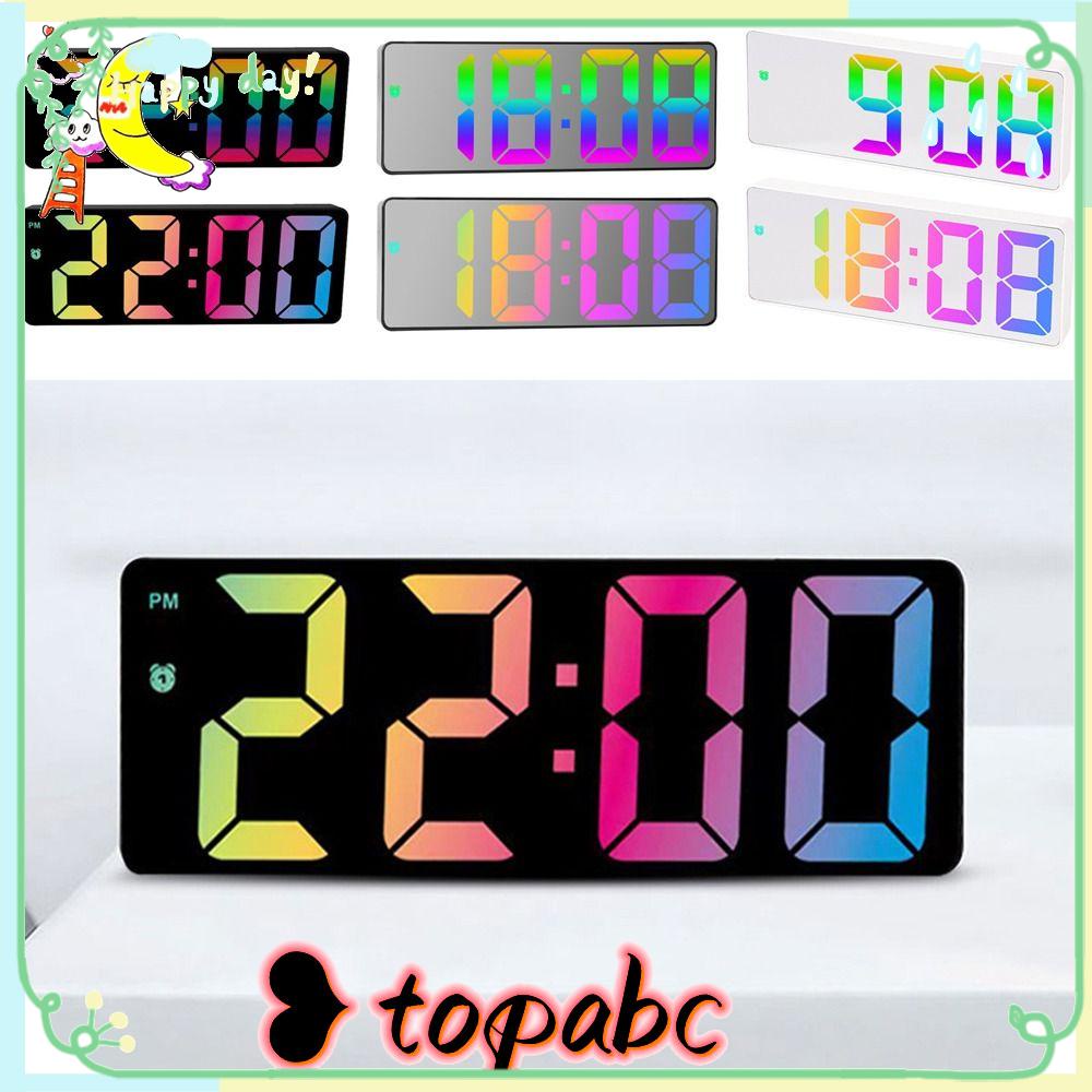 TOP Jam Weker Meja Samping Tempat Tidur Backlight Suhu Angka Kalender Clock LED Digital