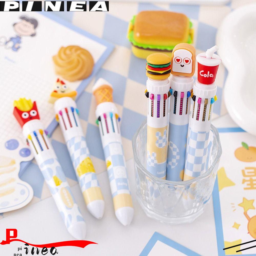 PINEAPPLE Nanas 3 Pcs/set Ballpoint Pen Hamburger Cola Fast Food Hadiah Siswa Alat Tulis Press Type Gel Pen