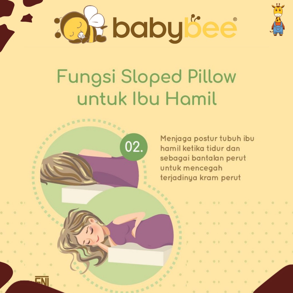 Babybee Sloped Pillow W/Case - Bantal Bayi