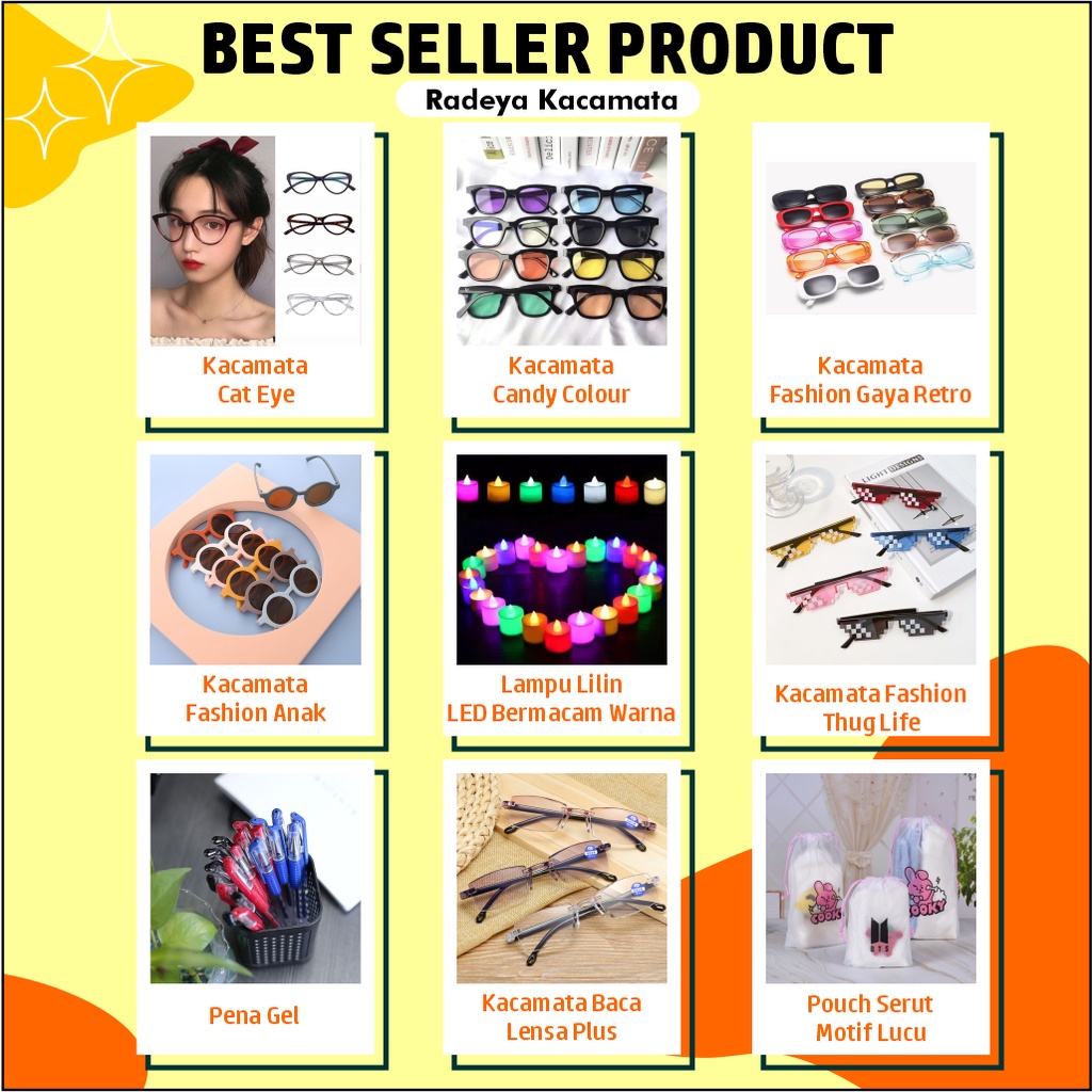 RADEYA Kacamata Terbaru Frame Bentuk Segi Enam Lensa Blue Light Anti Radiasi Korean Style-2