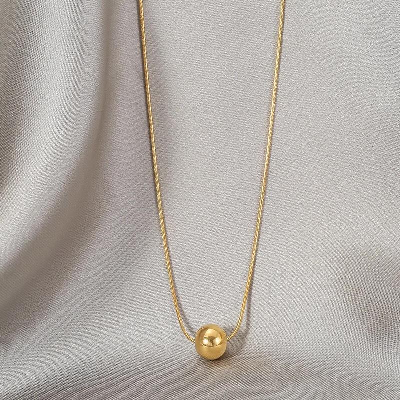 Kalung Rantai Liontin Bola Simple Aksesorif Fashion Korea