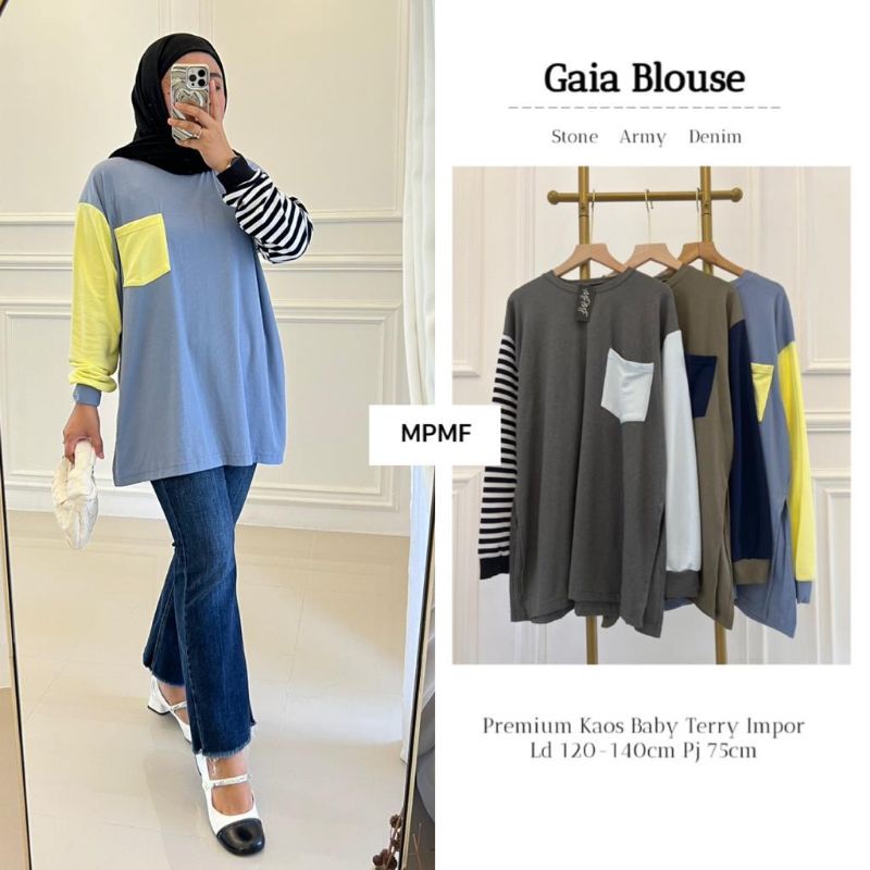 GAIA BLOUSE ORI MPMF | Ld120-140 Premium Kaos Babytery Impor
