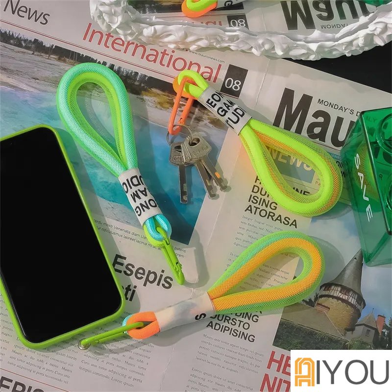 Trendy Tali Lanyard Ponsel Multi Fungsi Warna Neon Untuk iPhone Keys Ransel Lucu Tali Tangan Case Untuk Semua Ponsel