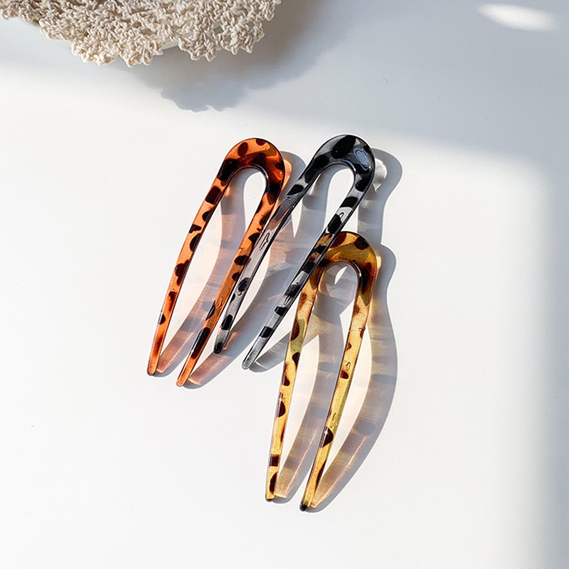 Influencer Asetat Jepit Rambut Gadis Bunga Berbentuk U Bola Kepala Piring Rambut Garpu Temperamen Sederhana Retro Hiasan Kepala