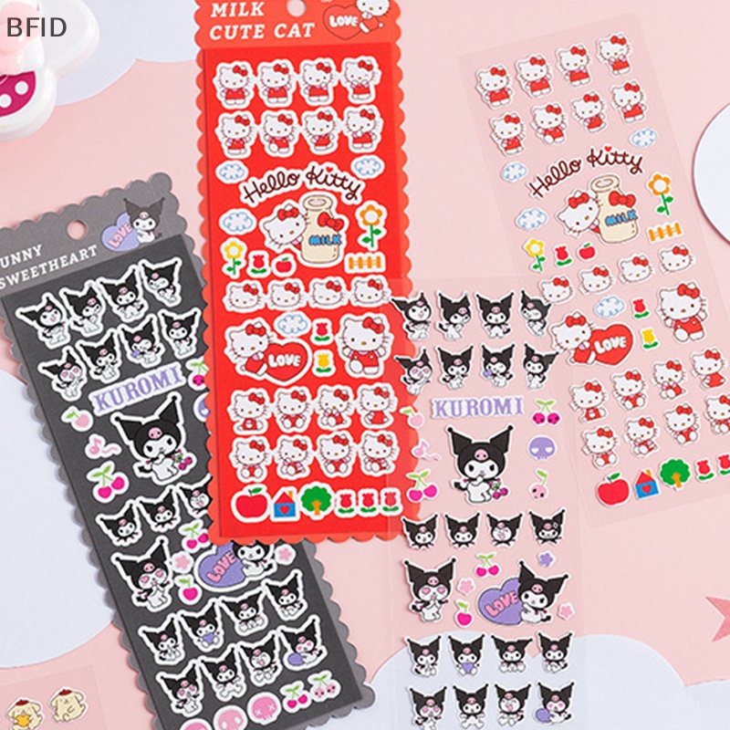 [BFID] 1pack Anime Hello Kitty Kartun Lucu DIY Akun Tangan Transparan Bronzing Dekorasi Sticker Pack Bahan Scrapbook Stiker [ID]