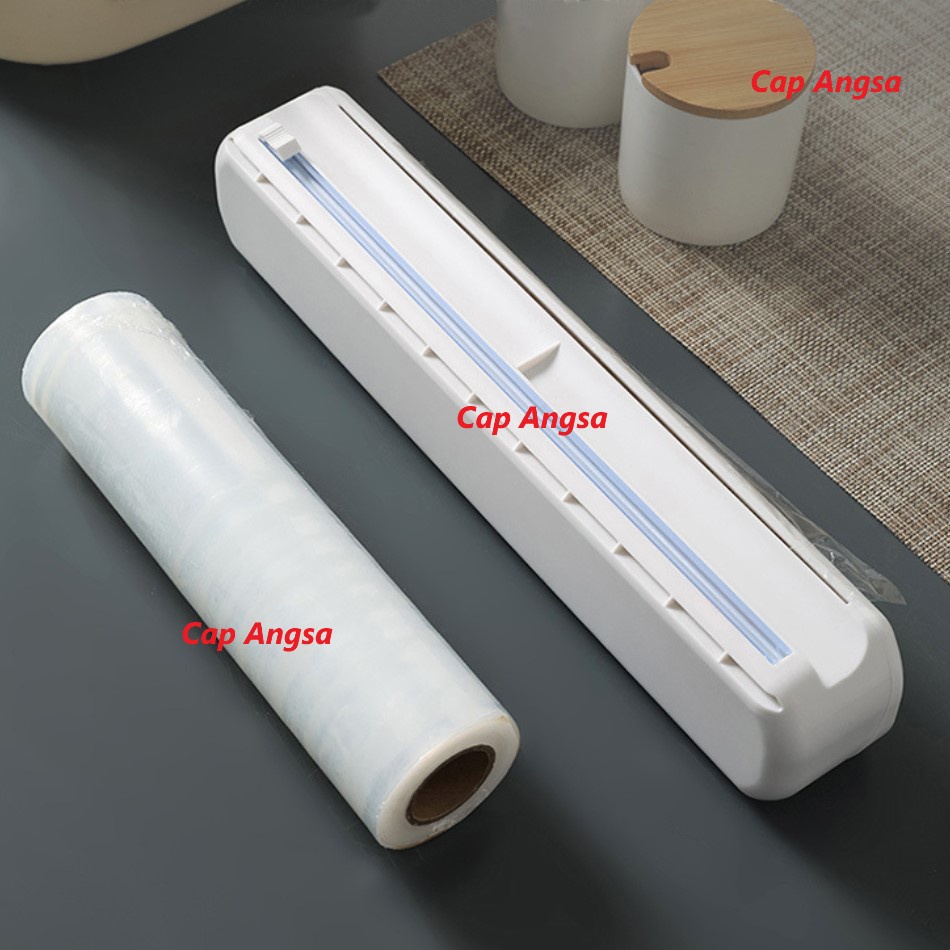 CLING WRAP DISPENSER PLASTIK FILM MAKANAN SLIDING CUTTER HOLDER FOOD WRAPPING ALUMUNIUM FOIL BAKING