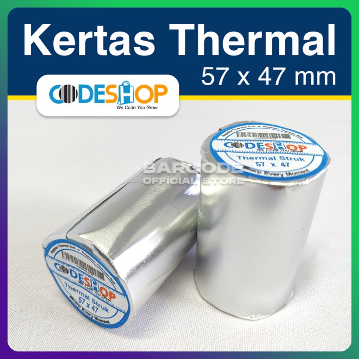 

KERTAS THERMAL 57 X 47 / 58 X 48 STRUK TERMAL ROLL PRINTER MESIN KASIR - ECO 57x30 PST79