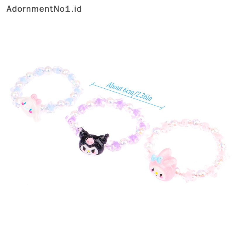 [AdornmentNo1] Cinnamoroll Kuromi My Melody kartun lucu kristal pasangan gelang Anime mainan untuk gadis hadiah ulang tahun