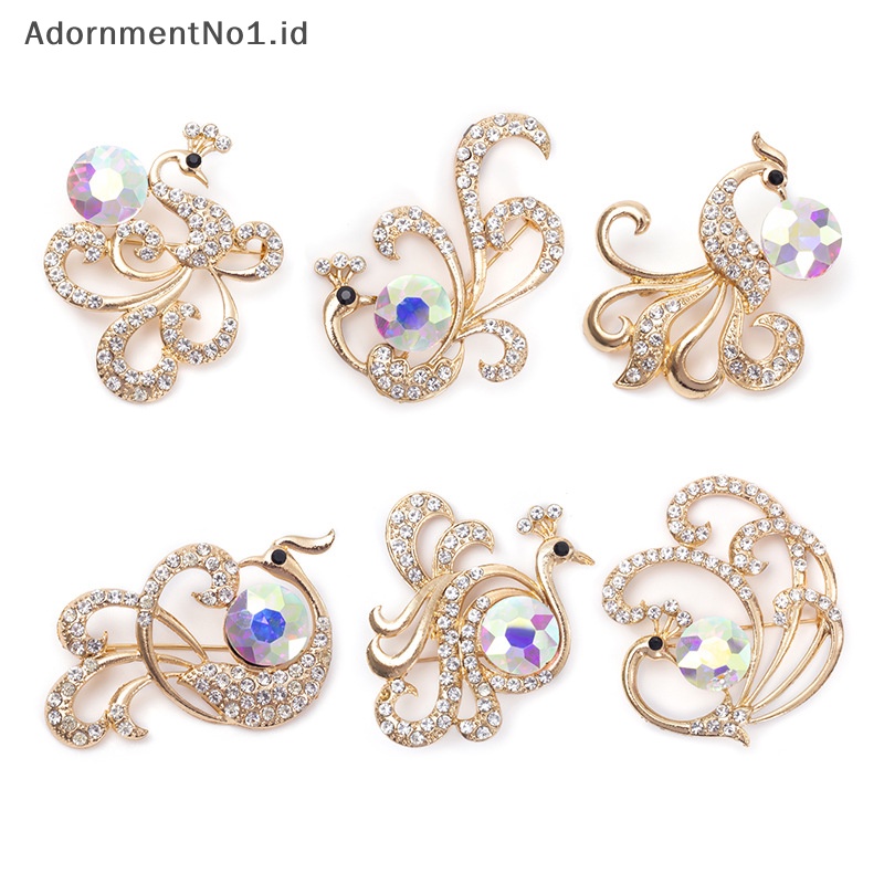 [AdornmentNo1] Fashion merak bros berlian imitasi ringan Alloy korsase aksesoris pakaian elemen hewan perhiasan untuk wanita Shiny Brooch