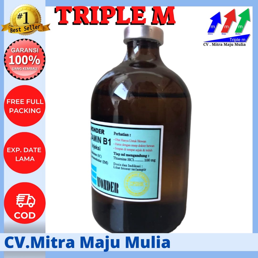 Vitamin B1 Wonder 50 B1 Wonder 100 ml Vitamin B1 untuk Hewan