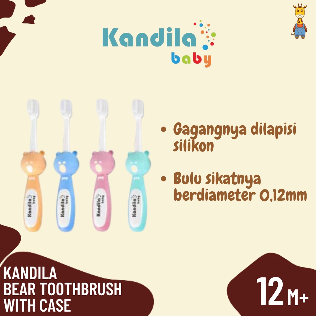 Kandila Baby Bear Toothbrush With Case KDL 037-8 - Sikat Gigi Bayi