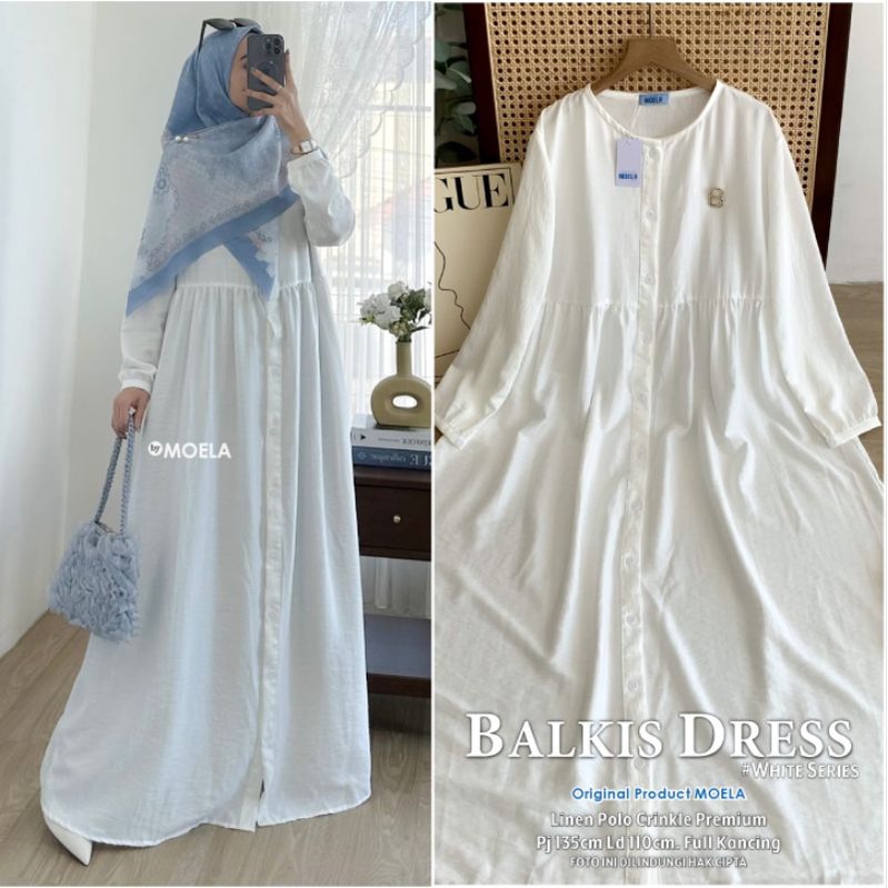 BALKIS DRESS POLOS ORI MOELA | Ld135 Linen Polo Crinkle Premium