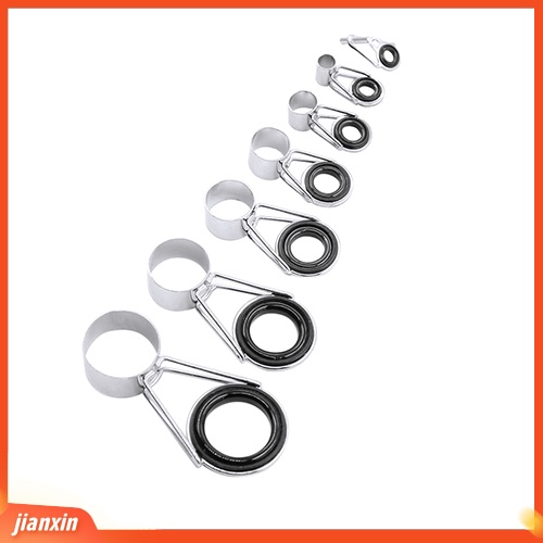 (In Stock) 7Pcs /Set Kit Perbaikan Tiang Ikan Ukuran Campur Garis Cincin Mata Pancing Pandu Set