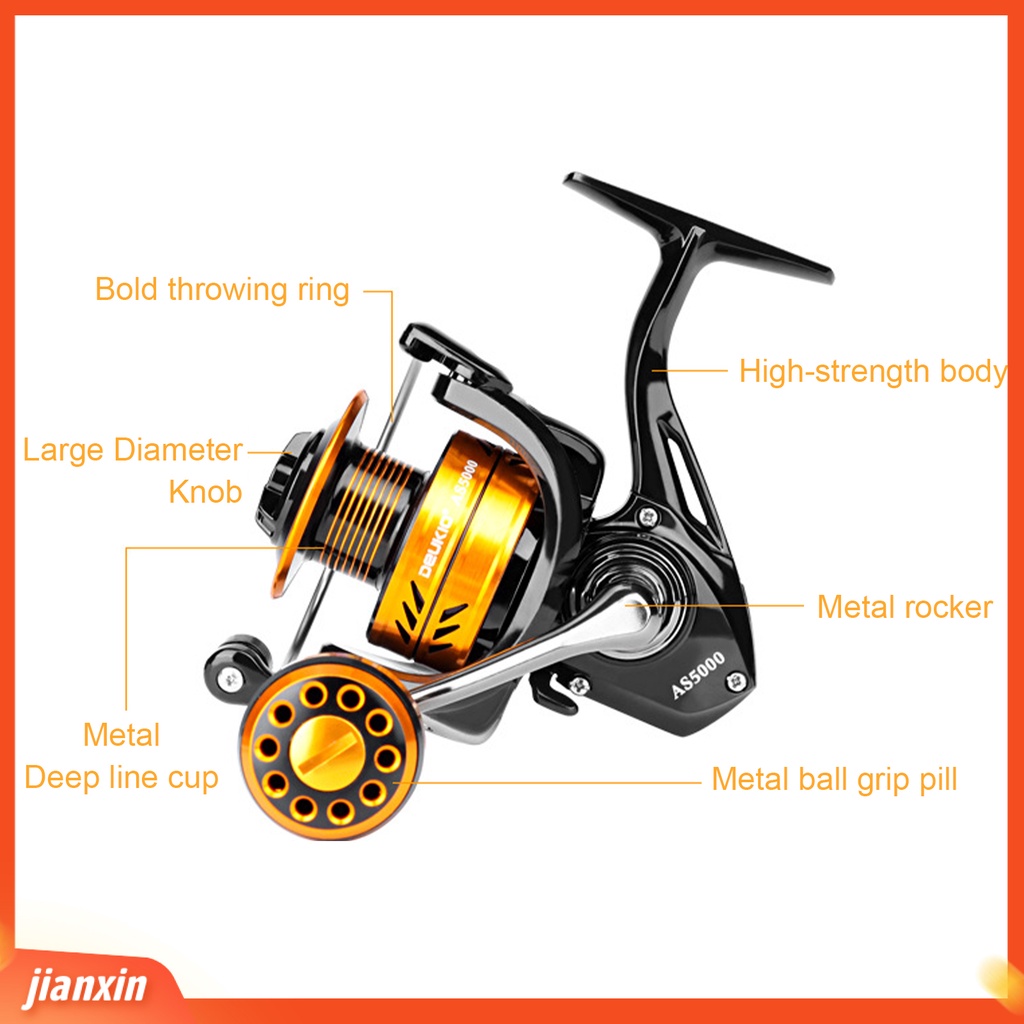 (In Stock) DEUKIO Roda Pancing Berputar Daya Hemat Ringan Metal Water Resistance Spinning Reel Fishing Tackle