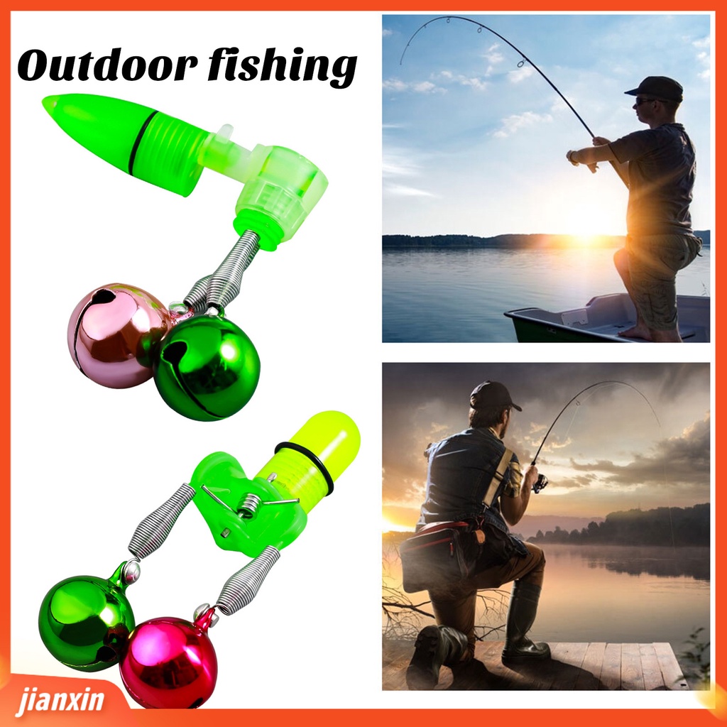 (In Stock) Lonceng Alarm Umpan Pancing Dengan Lampu LED Lonceng Cincin Ganda Gigitan Pancing Indikator Batang Clip Tip Night Fishing Tackle