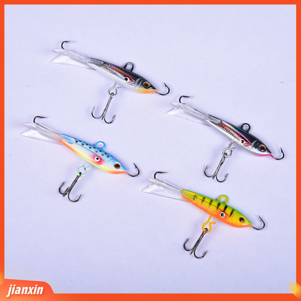 (In Stock) 10.5g 6cm Es Memancing Umpan Hidup 3D Mata Logam Musim Dingin Keseimbangan Umpan Bergerak Kait Jigs Lures Untuk Outdoor