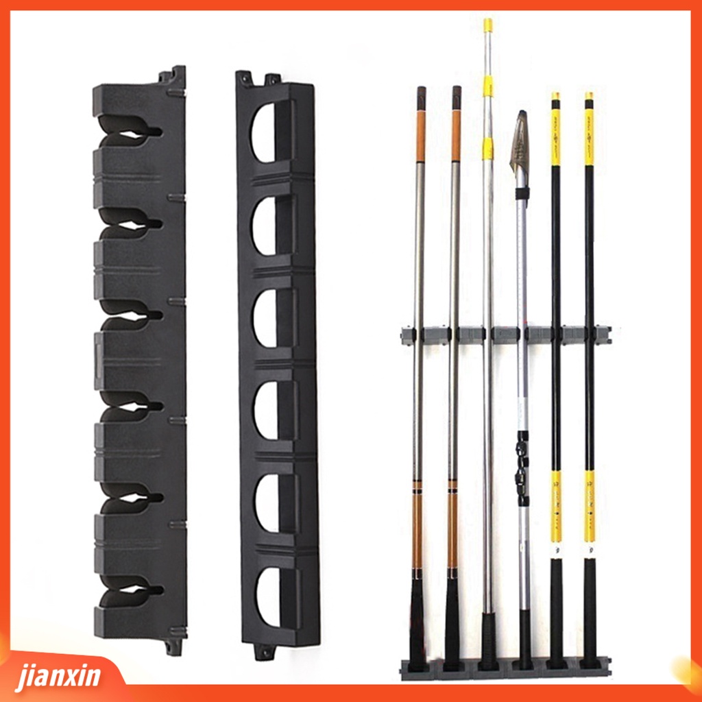 (In Stock) Ukuran L Vertical Wall-mount 6-batang Pancing Display Holder Rak Penyimpanan Tetap