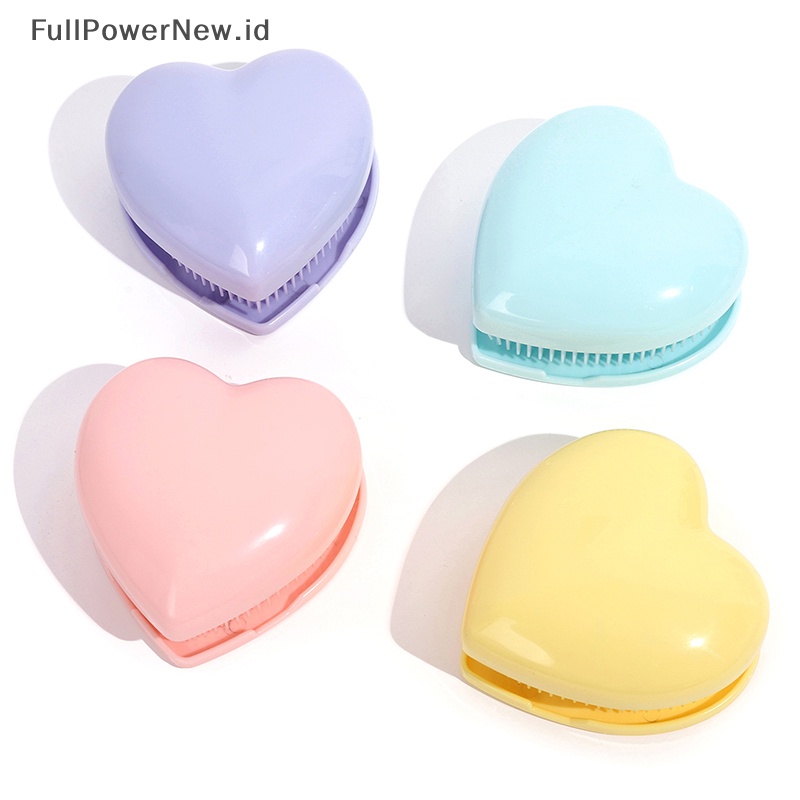 Power Mini Portable Lipat Compact Heart Pocket Sikat Rambut Cermin Styling Aksesoris ID