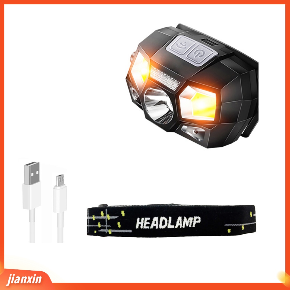 (In Stock) 5000LM USB Rechargeable Malam Memancing Berkemah Gesture Sensing LED Headlight Lamp