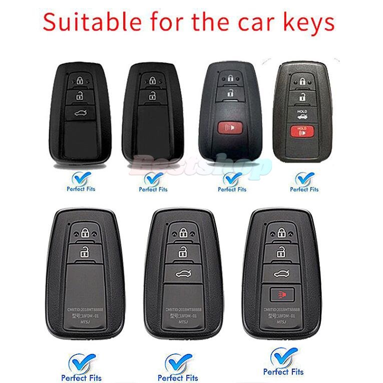 Case Kunci Remote Mobil Bahan Kulit Untuk Toyota Camry CHR Corolla C-HR CHR RAV4 Avalon Land Cruiser Prado Prius Key Fob Cover2 3 4 Tombol2018 ~2022