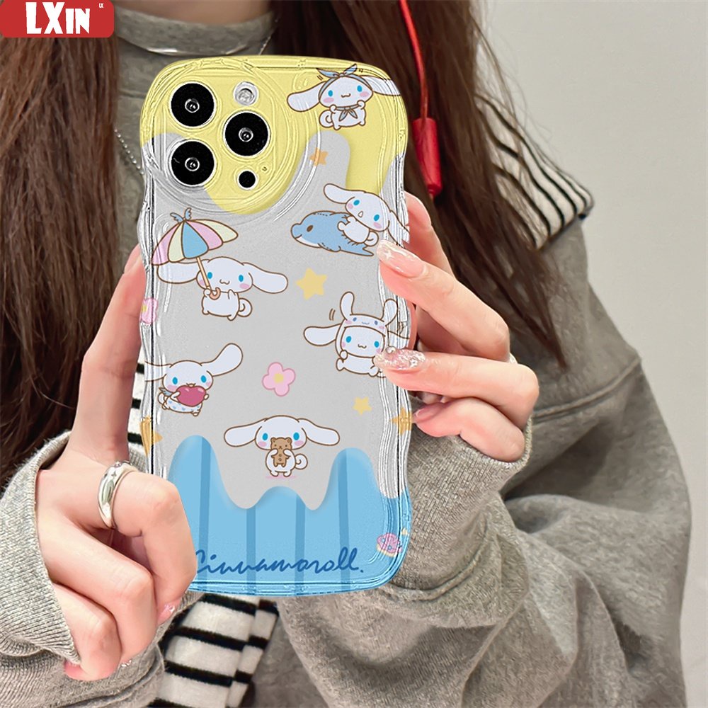 Realme C53 C55 C35 C21Y C25Y C11 2021 C30 C31 C33 C30S Realme10 C15 C25 C17 C12 C3 C2 8i 7i 5 5i 6i 7 Pro Narzo 50A Prime 20 Pro Cream Cinnamoroll Wave Edge TPU Phone Case Cover